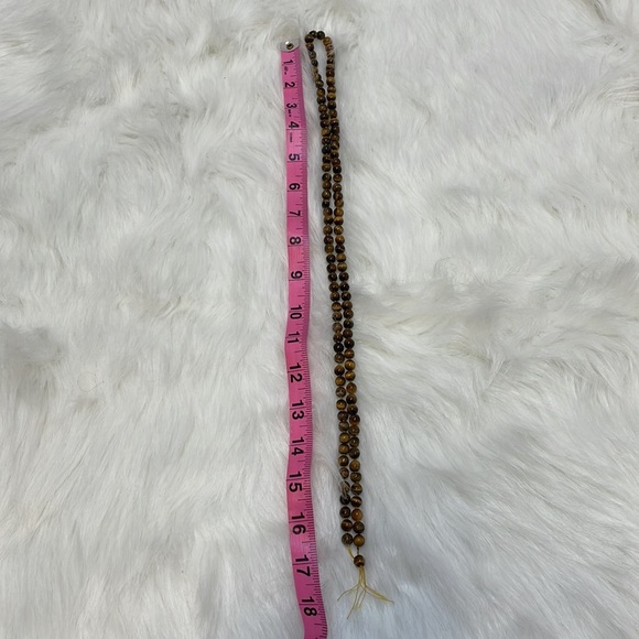 Third Eye Pinecone Pendant and Tigers Eye Beaded Necklace Festival Bundle - Picture 8 of 10